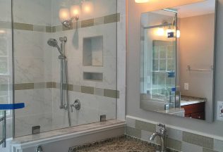 Master Bathroom Interior Design and Remodeling, His and Her Custom Vanities, Annadale, VA