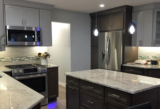 teo Toned Kitchen Cabinet Design, Lighting Design , Fairfax