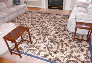 Custom Area Rug, patterned field carpet with two accent borders, Interior Design, Burke, VA