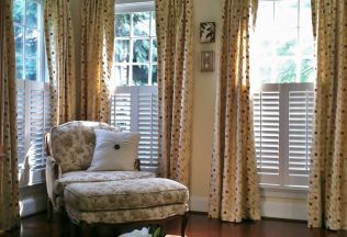 Custom window tretaments, Embroidered Silk Panels, bronze poles & finials, interior design, Clifton, VA