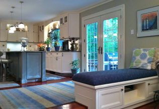 Enlarged kitchen, design & remodeling, custom bench seat, Lighting Design, Fairfax, VA
