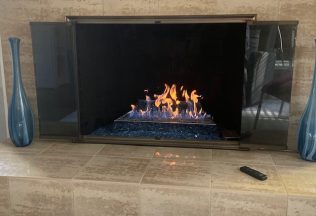 Gas fireplace, Modern Interior Design, Burke, VA