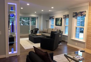 Home Remodeling, Burke, VA, fine furnishings, custom glass shelves, Lighting Design, Burke, VA