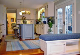 Kitchen interior design, remodeling, custom cabinets, custom bench seat, Fairfax Station VA