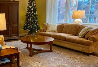 Townhome Living Room area carpet, wool carpet coordinates with existing sofas, Interior Decorating, Fairfax City, VA