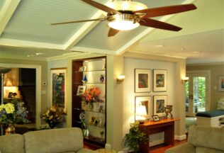 Home Addition & Remodeling, Cathedral Ceiling, Lighting design, custom Bookcase, Fairfax Station, VA
