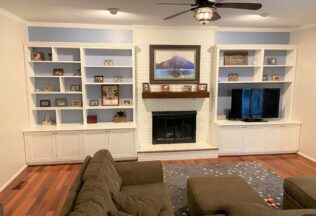 Home Remodeling, Custom Bookcases and fireplace remodel, Burke, VA