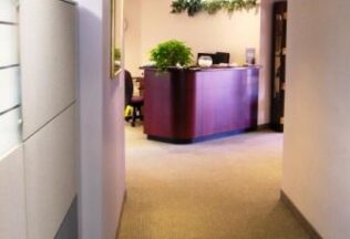 Office Interior Design, Custom Reception Desk, Lighting Design, Alexandria, VA, PIA Headquarters