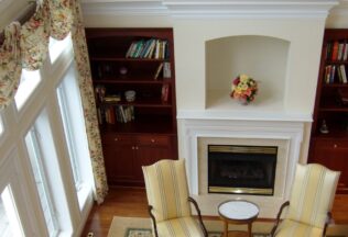 Built-in Bookshelves and storage cabinets, Fireplace wall, Reston, VA