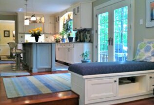 Custom upholstered Bench Seat with storage, Built-in Furniture, Fairfax Station, VA