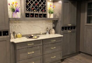Interior Design, Kitchen Cabinetry, Wine Cabinets with buffet counter, Ashburn, VA