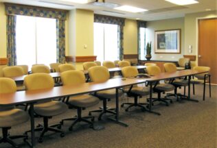 Office Training Room, Interior Design, Artwork, Window Treatments, Wood Paneling, Arlington, VA