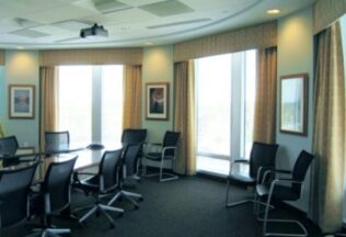 Office Video Conference Room, Window Treatments, Interior Design Arlington, VA